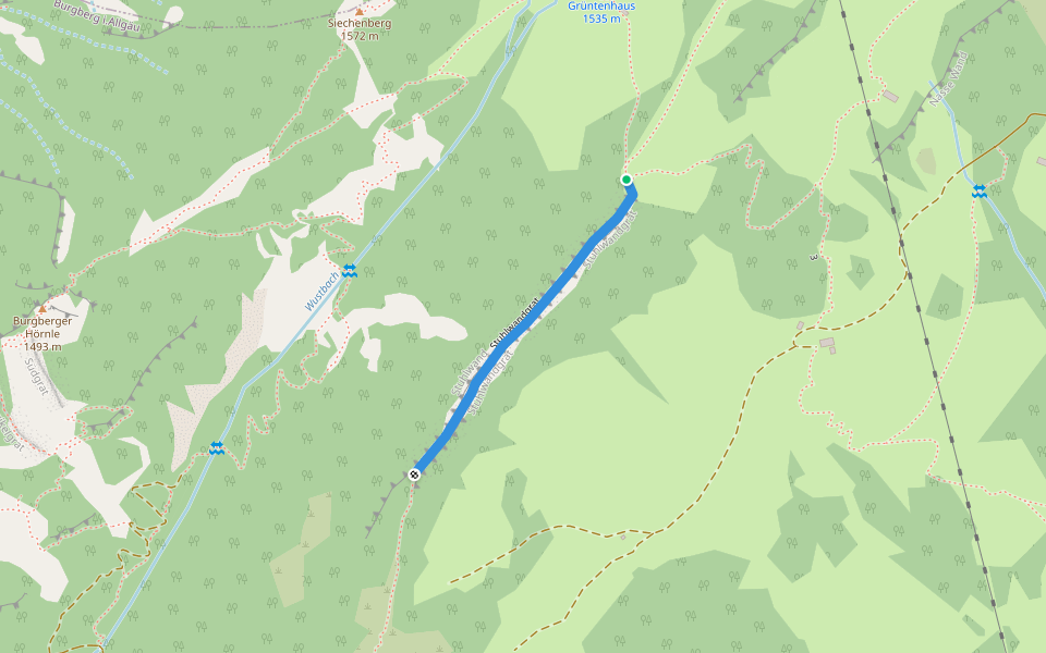 Stuhlwandgrat walking route map in Burgberg im Allgäu