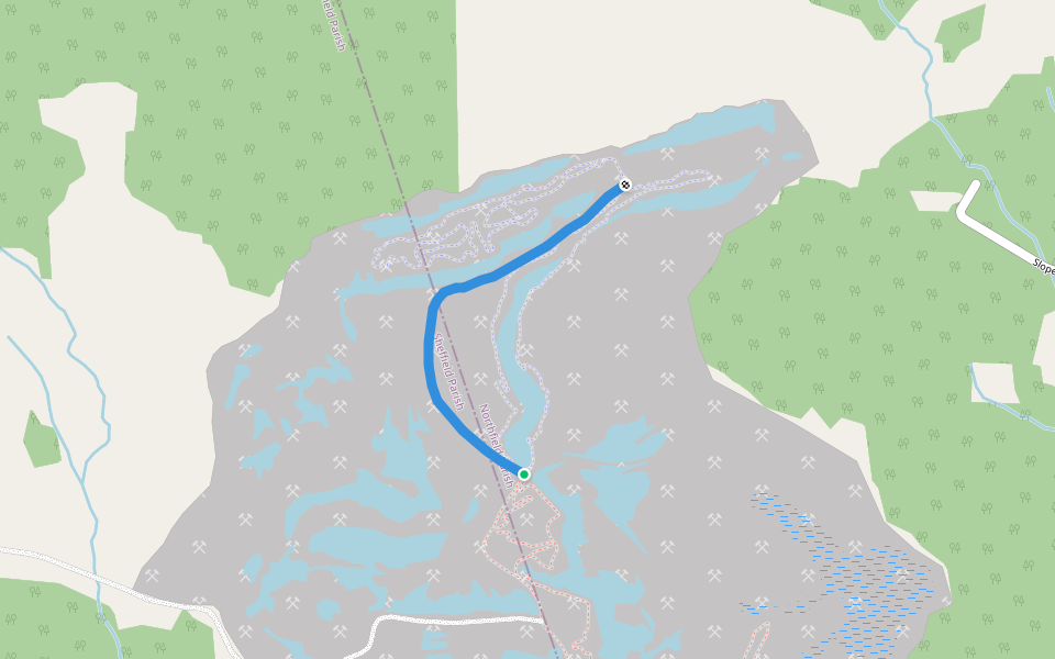 The Shuttle Bus walking route map in New England Settlement