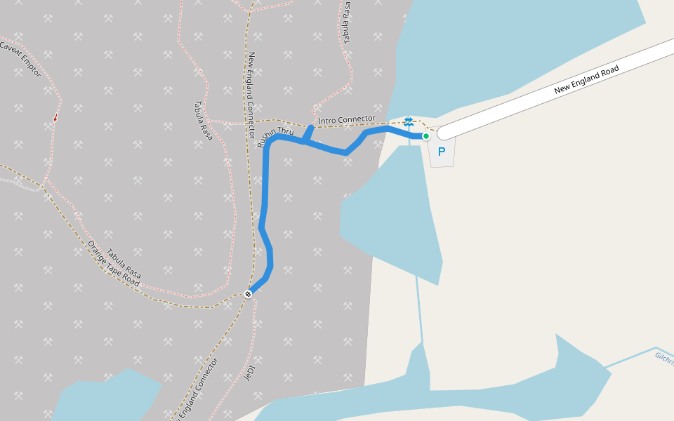 Rushin Thru walking route map in New England Settlement