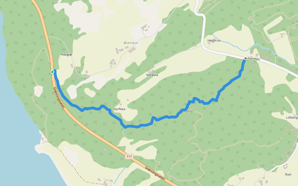 Lyngåsen walking route map in Stadsbygd