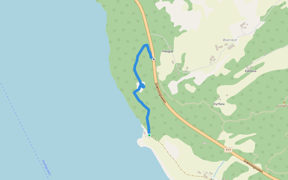 Einsletta walking route map in Stadsbygd