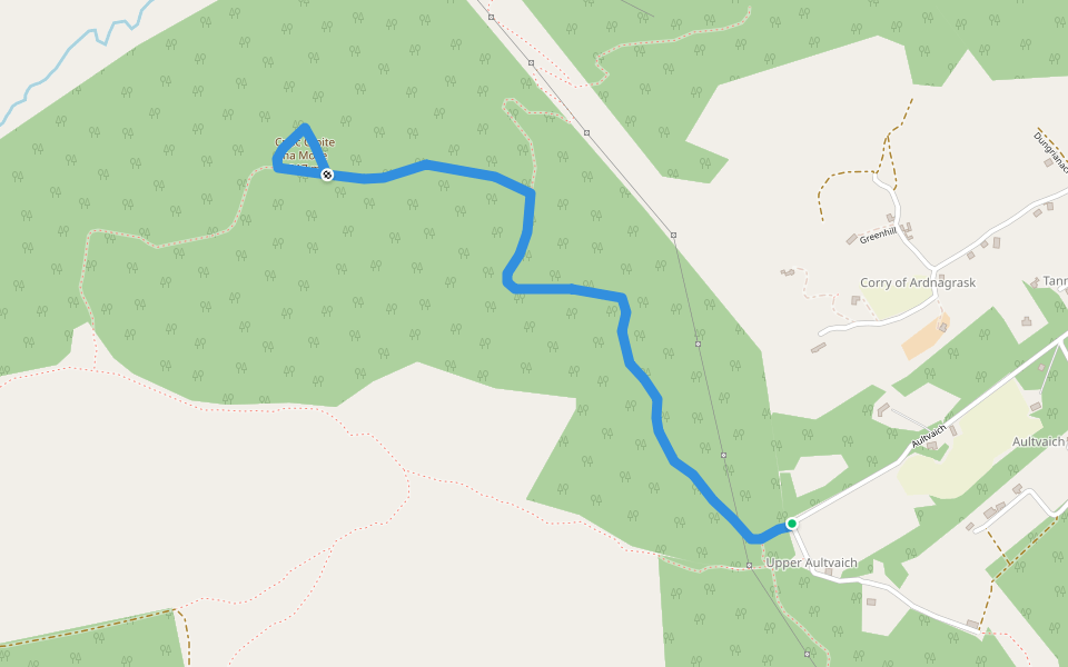 Cnoc Croit na Maoile walking route map in Aultvaich
