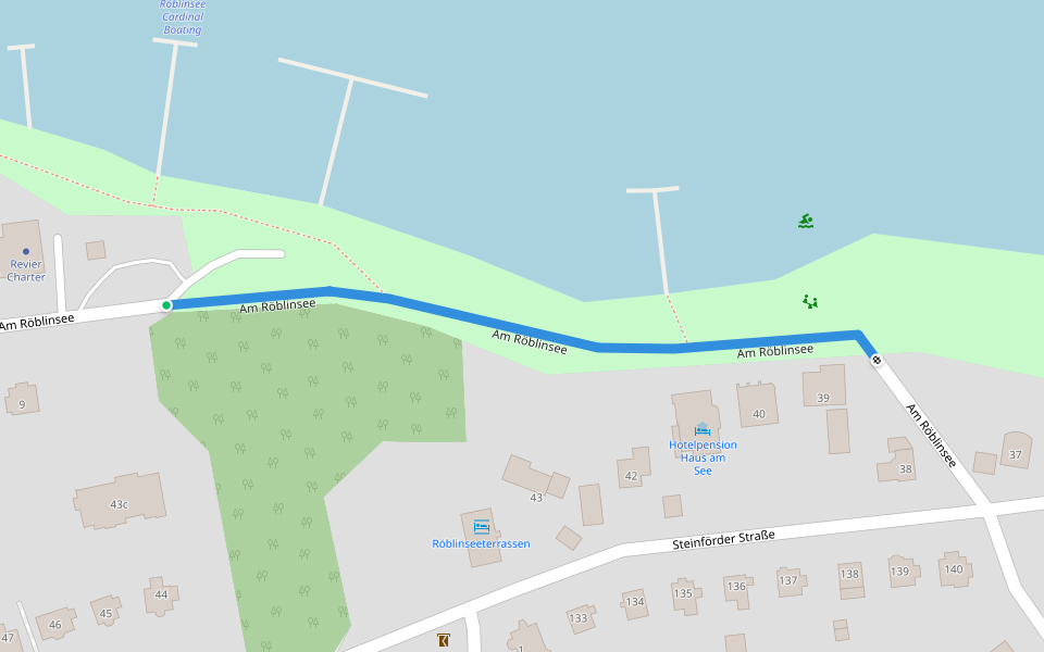 Am Röblinsee walking route map in Fürstenberg/Havel