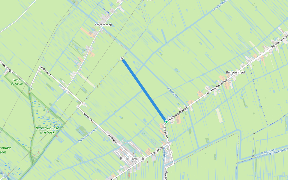 Elserkade walking route map in Stolwijk