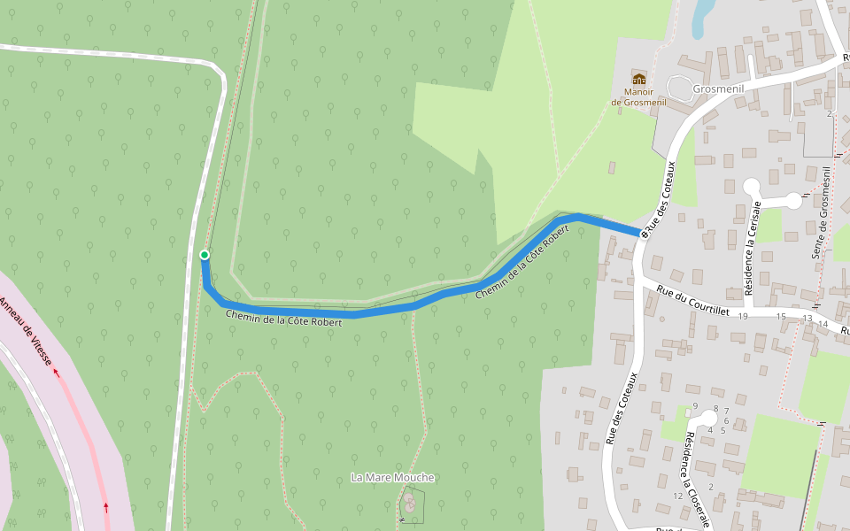 Chemin de la Côte Robert walking route map in Le Val-d'Hazey