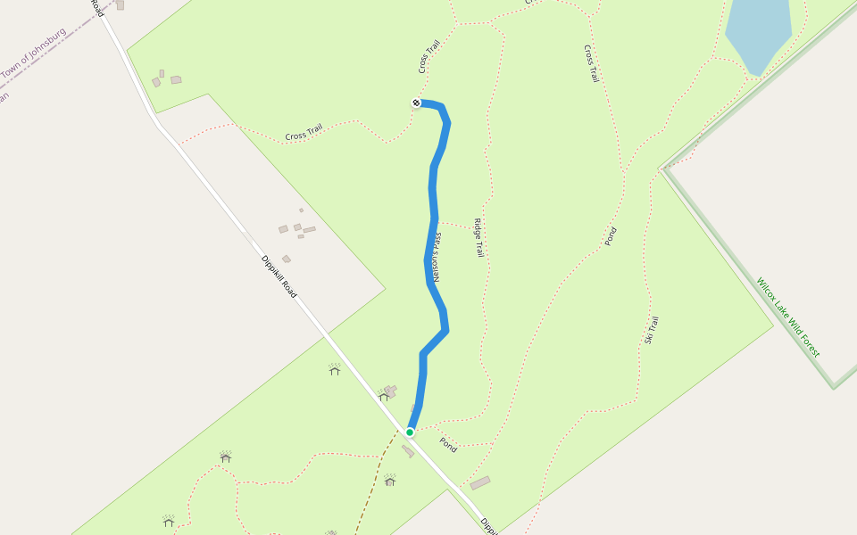 Nelson's Pass walking route map in Warrensburg