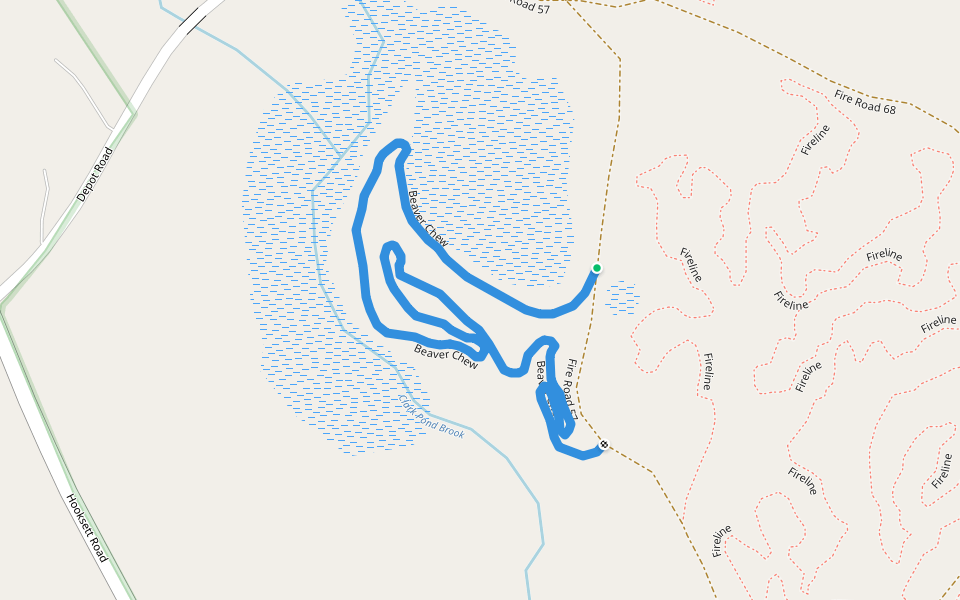 Beaver Chew walking route map in Auburn