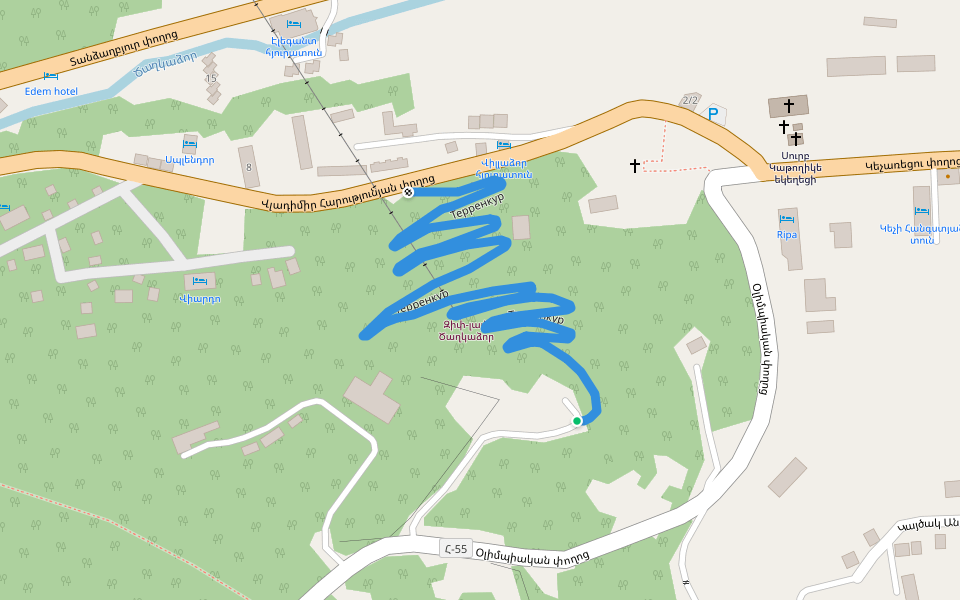 Терренкур walking route map in Tsaghkadzor