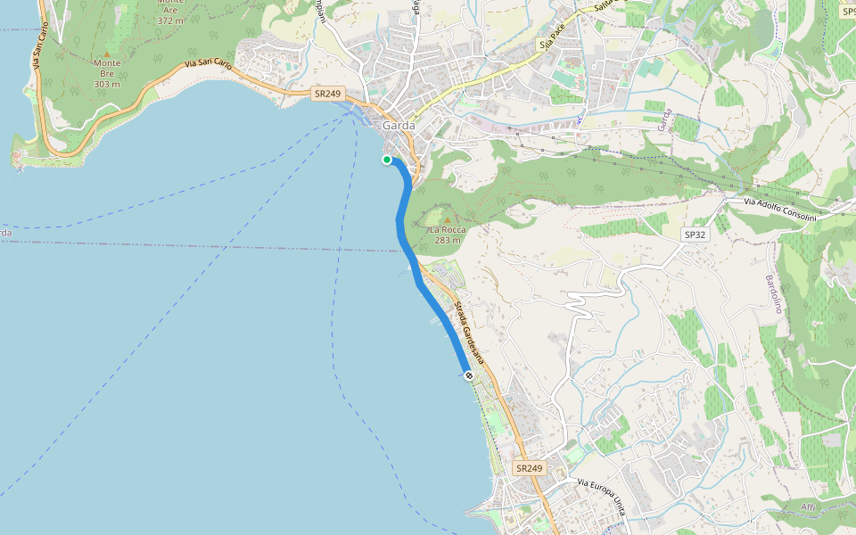 Lungolago Europa walking route map in Garda