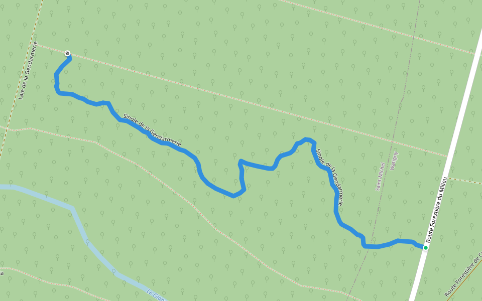 Single de la Gendarmerie walking route map in Watigny