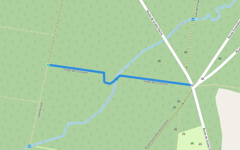 Single des Colonies walking route map in Watigny