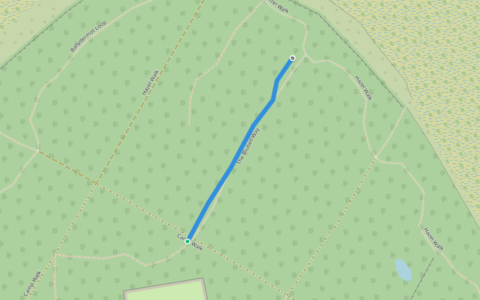 The Blubell Way walking route map in Charleville Demesne
