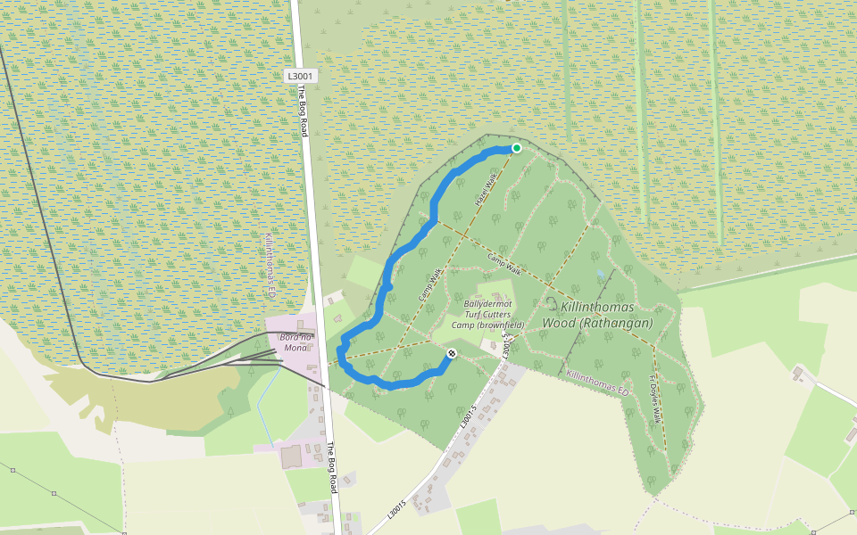 Ballydermot Loop walking route map in Charleville Demesne