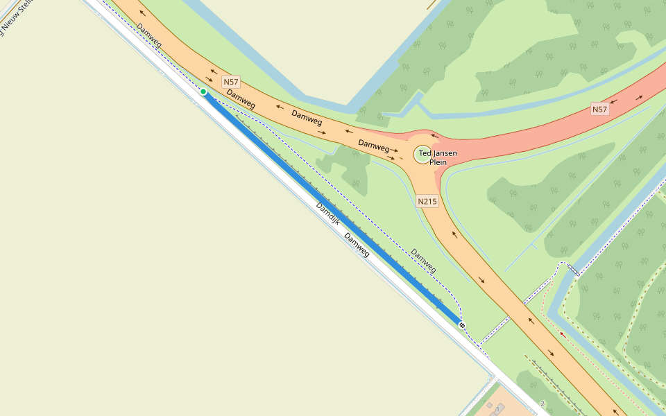 Damdijk walking route map in Stellendam