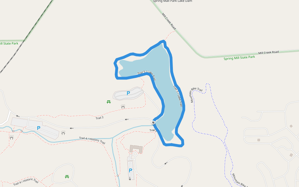 Trail 5 / Lake Trail walking route map in Mitchell