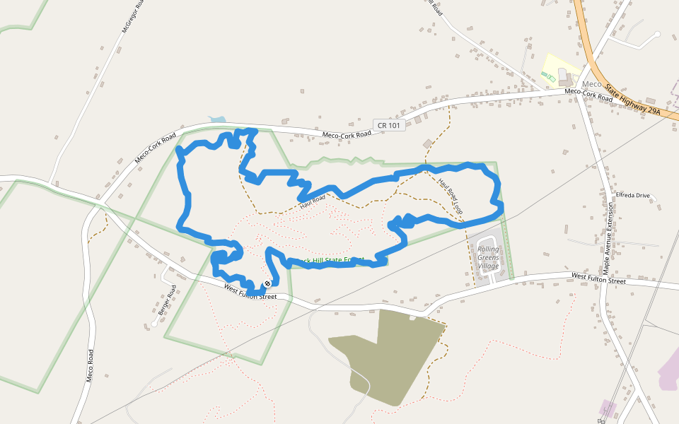 Perimeter Loop walking route map in Gloversville