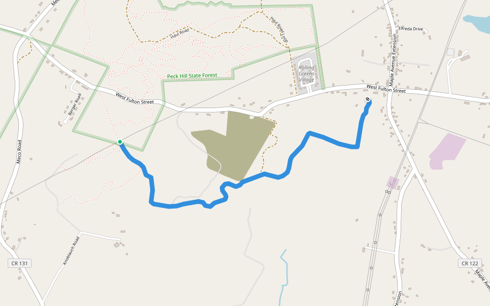 Sump City to Farm Trails walking route map in Gloversville