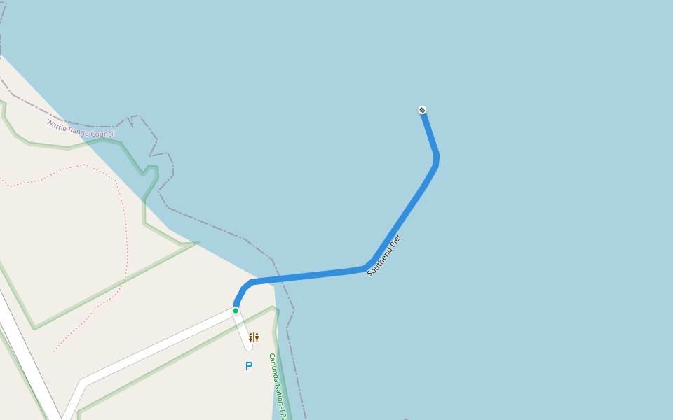 Southend Pier walking route map in Southend