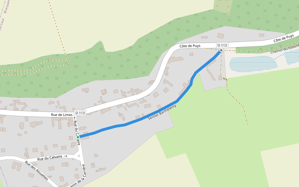 Sentier Barthélémy walking route map in Petit-Caux