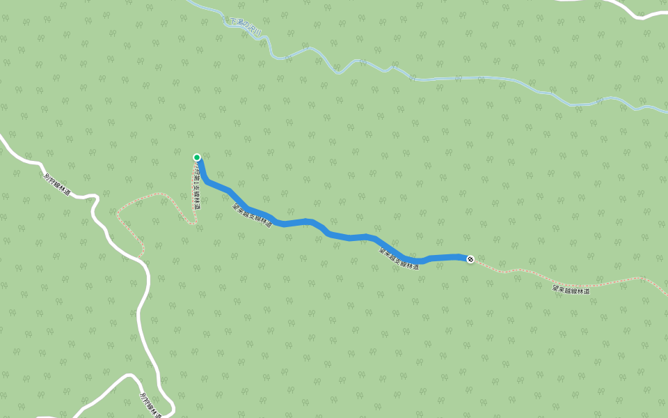望来越支線林道 walking route map in Ishikari