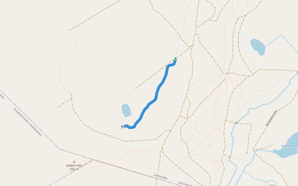 Jäkälämäen polku walking route map in Alavus