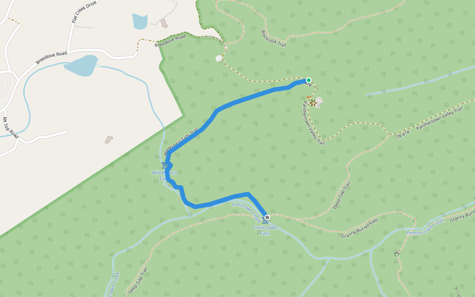 Wilderness Falls Trail walking route map in Glenville