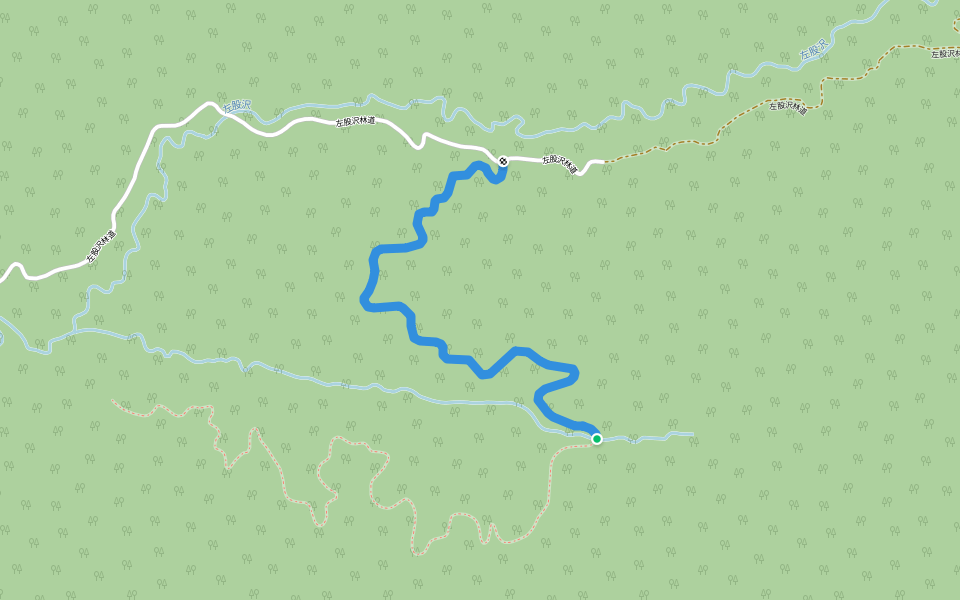 上二股林道 walking route map in Mikasa
