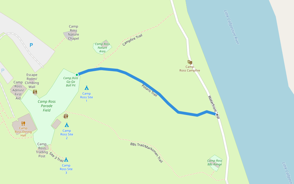 Polaris Trail walking route map in Goshen
