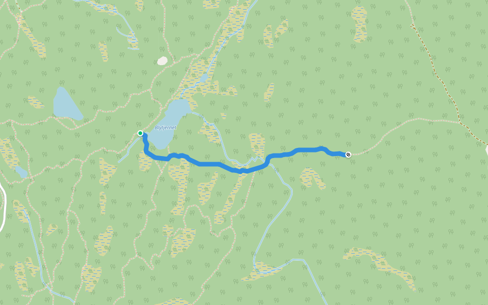 Mørk-løypa walking route map in Halden