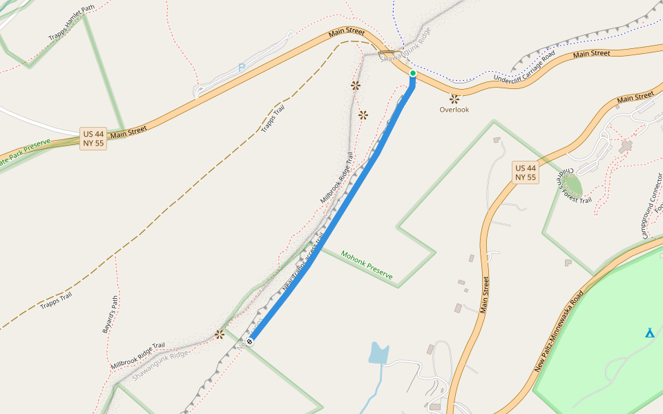 Near Trapps access trail walking route map in Gardiner