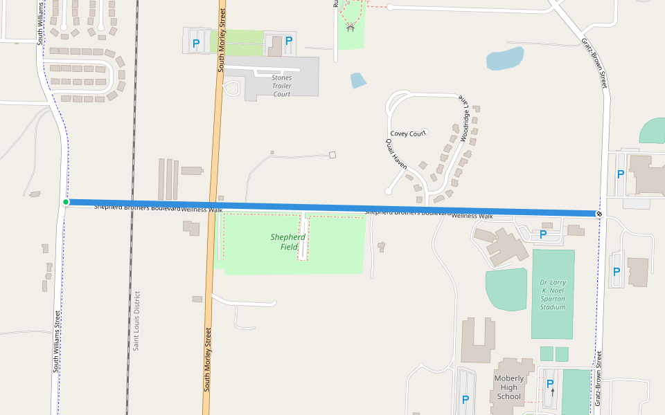 Wellness Walk walking route map in Moberly