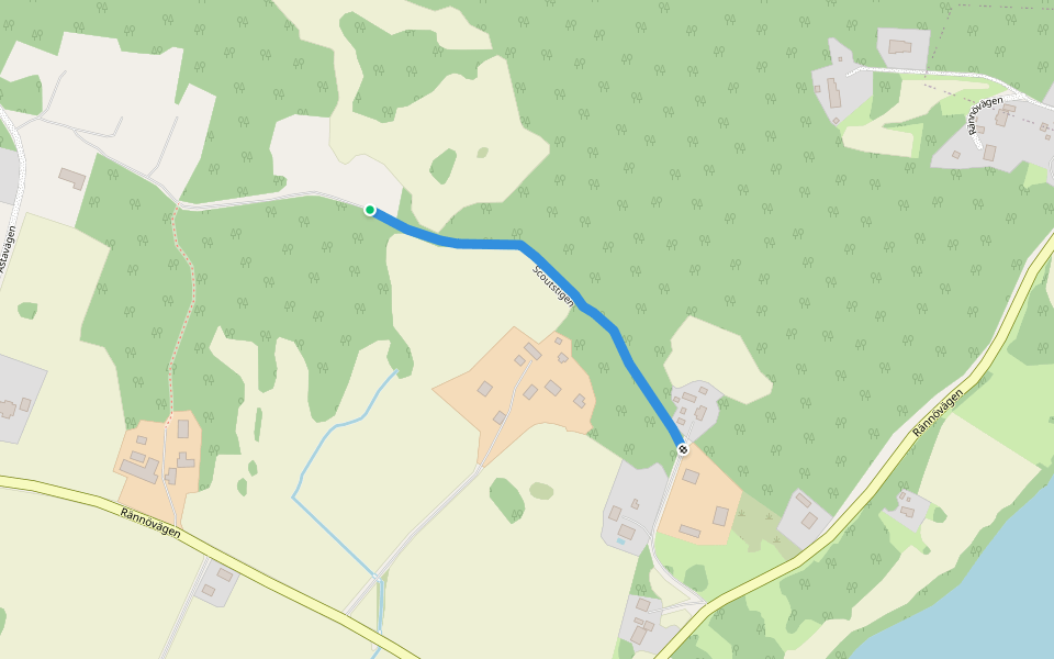 Scoutstigen walking route map in Rännö