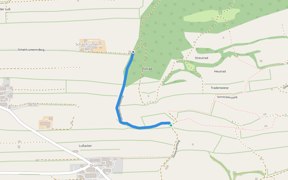 Privatweg Sonntratn walking route map in Gaißach
