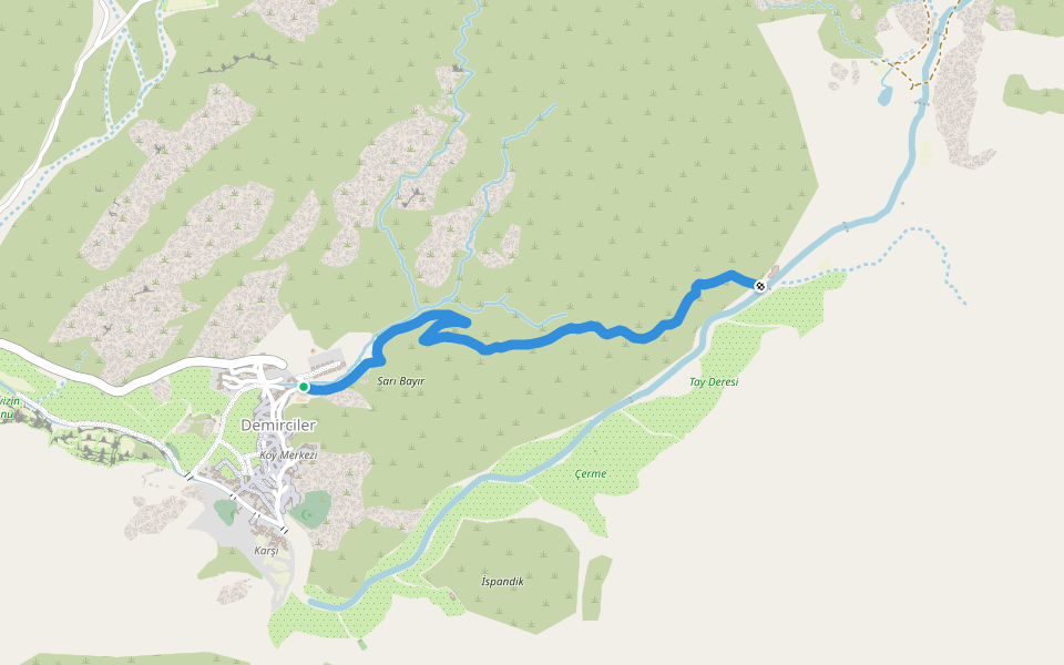Nahır yolu walking route map in Demirciler
