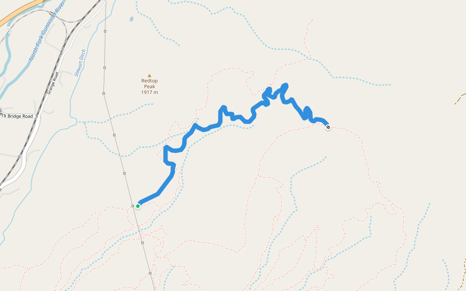 Slant n' Dicular walking route map in Paonia