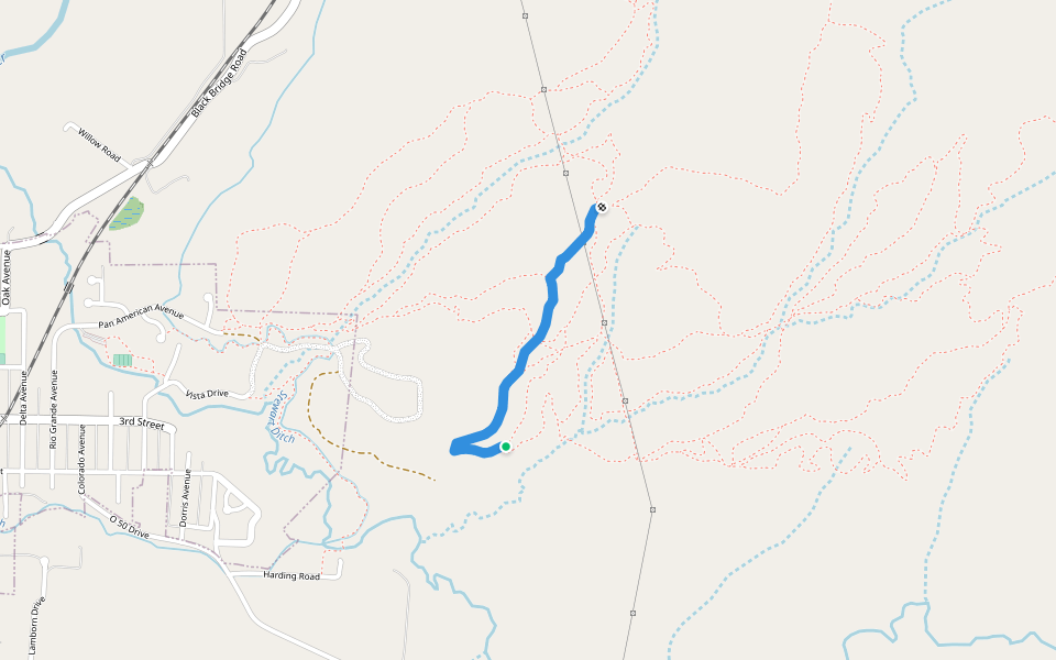 Horseshoe Ridge walking route map in Paonia