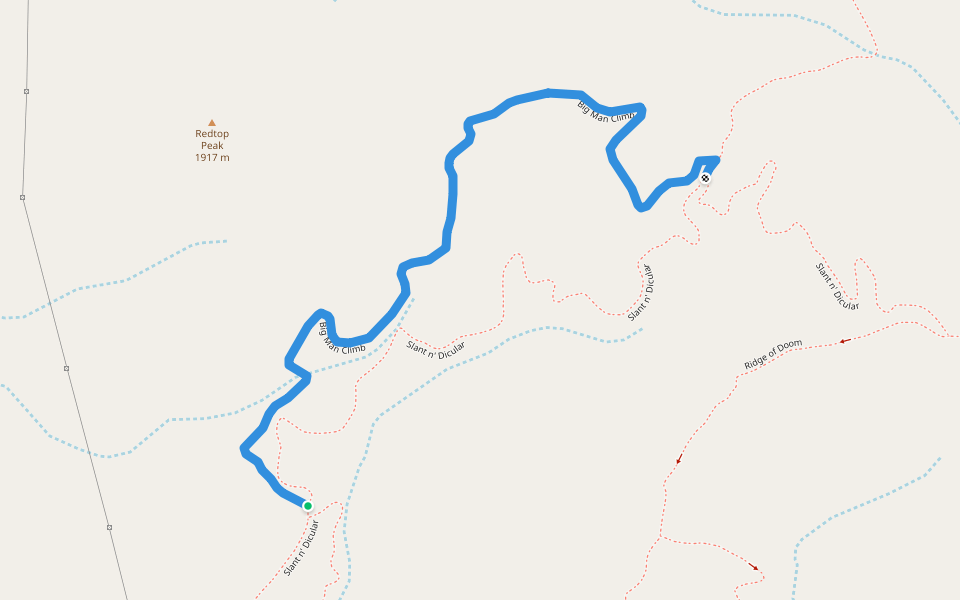 Big Man Climb walking route map in Paonia