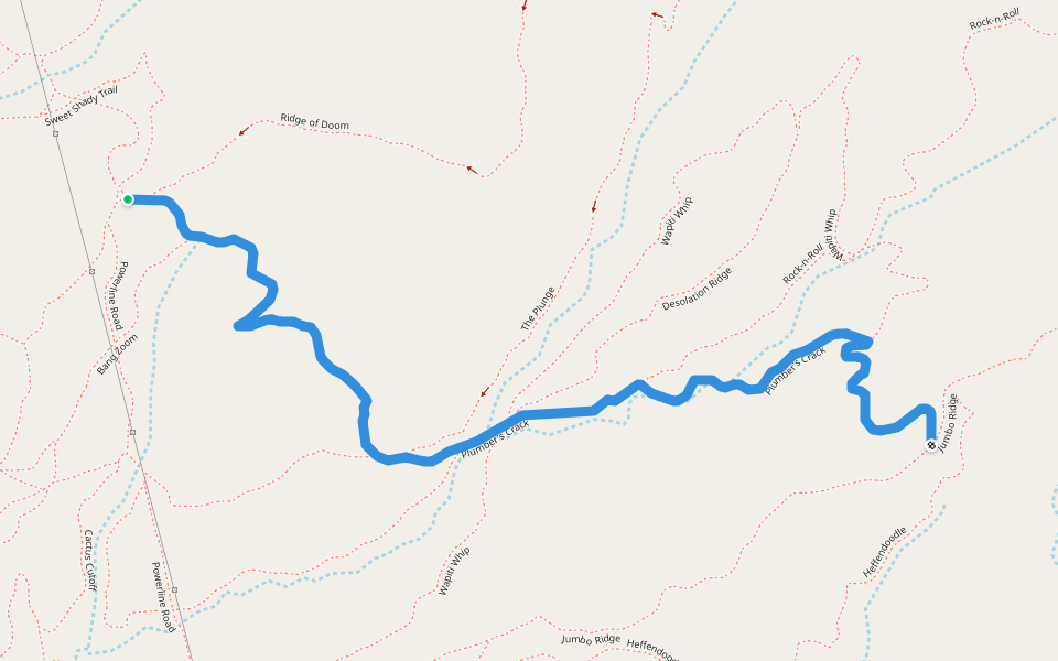 Plumber's Crack walking route map in Paonia