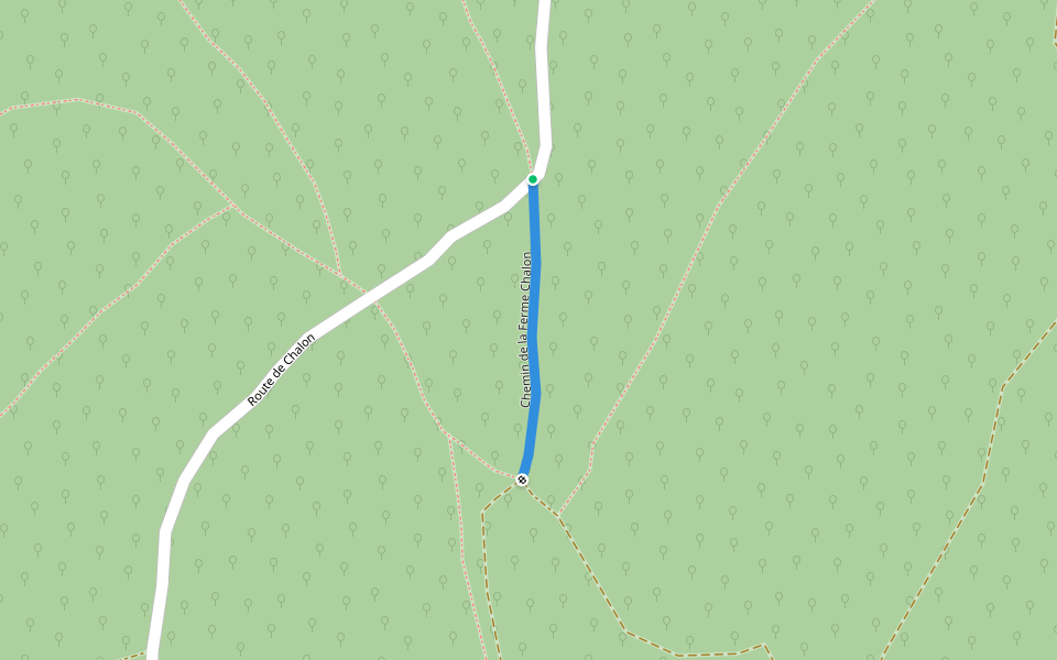 Chemin de la Ferme Chalon walking route map in Bourg-Saint-Andéol