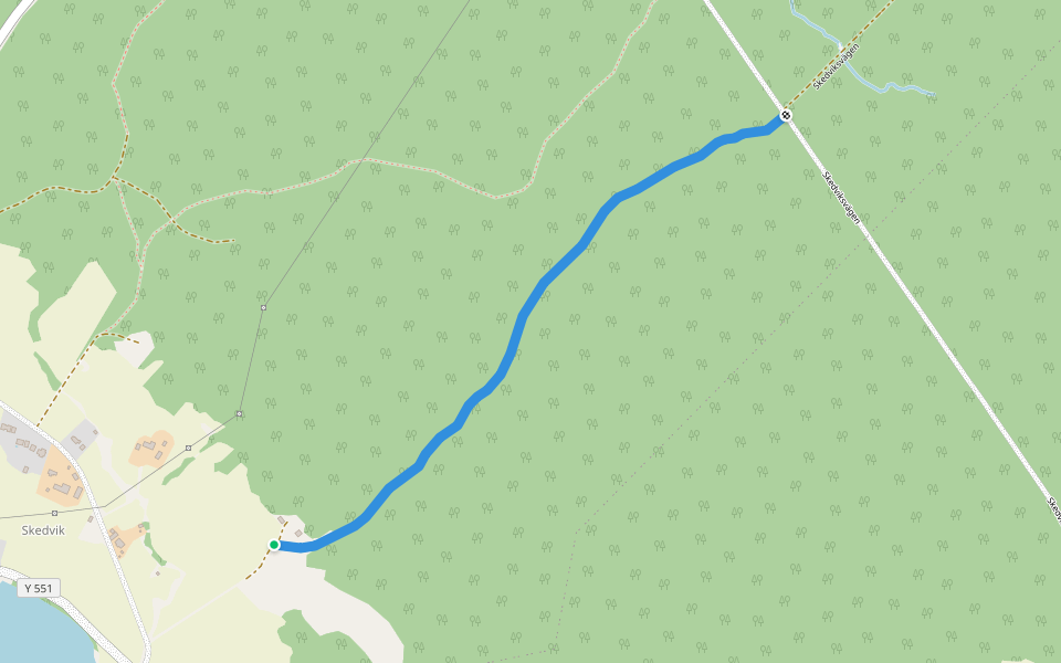 Jannes stig walking route map in Skedvik