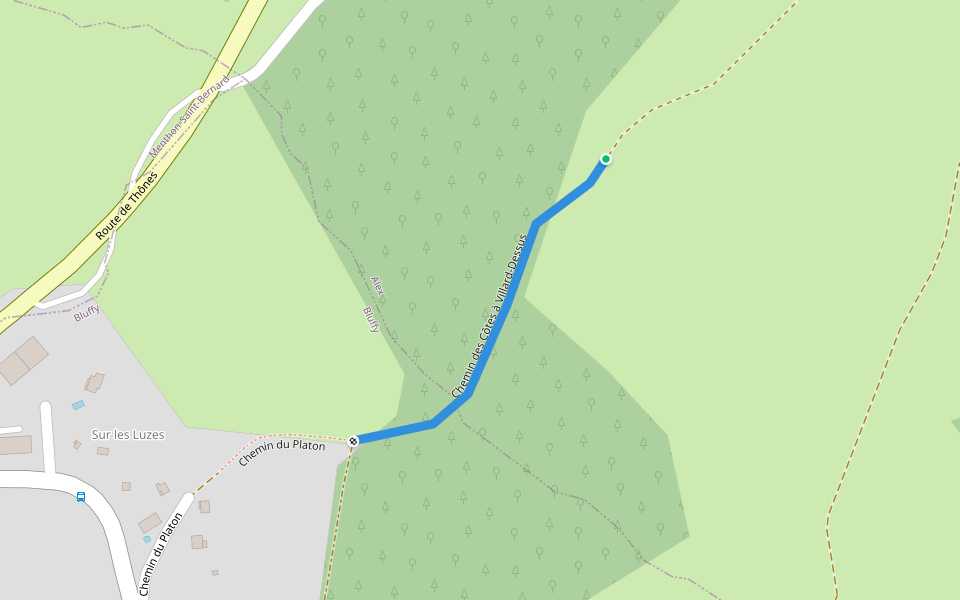 Chemin des Côtes à Villard-Dessus walking route map in Alex
