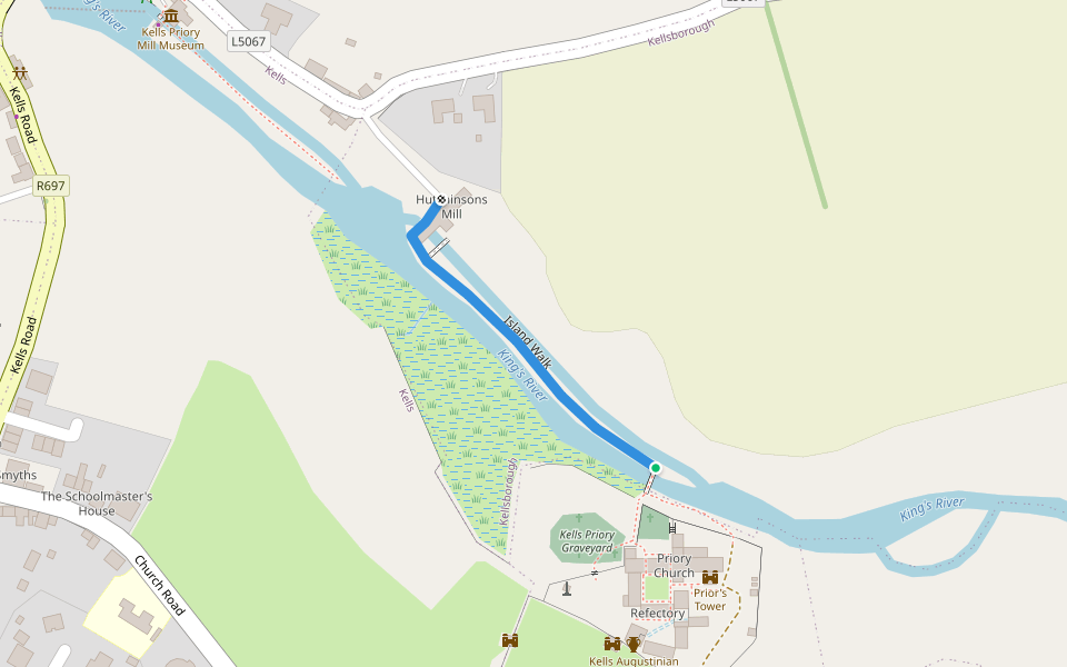 Island Walk walking route map in Kells