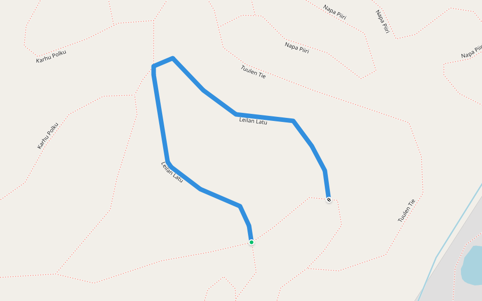 Leilan Latu walking route map in Northville
