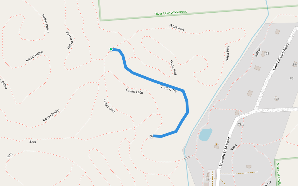 Tuulen Tie walking route map in Northville