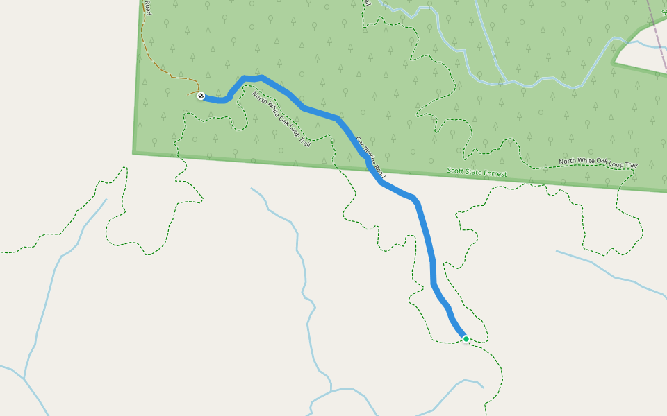 Gar Blevins Road walking route map in Allardt