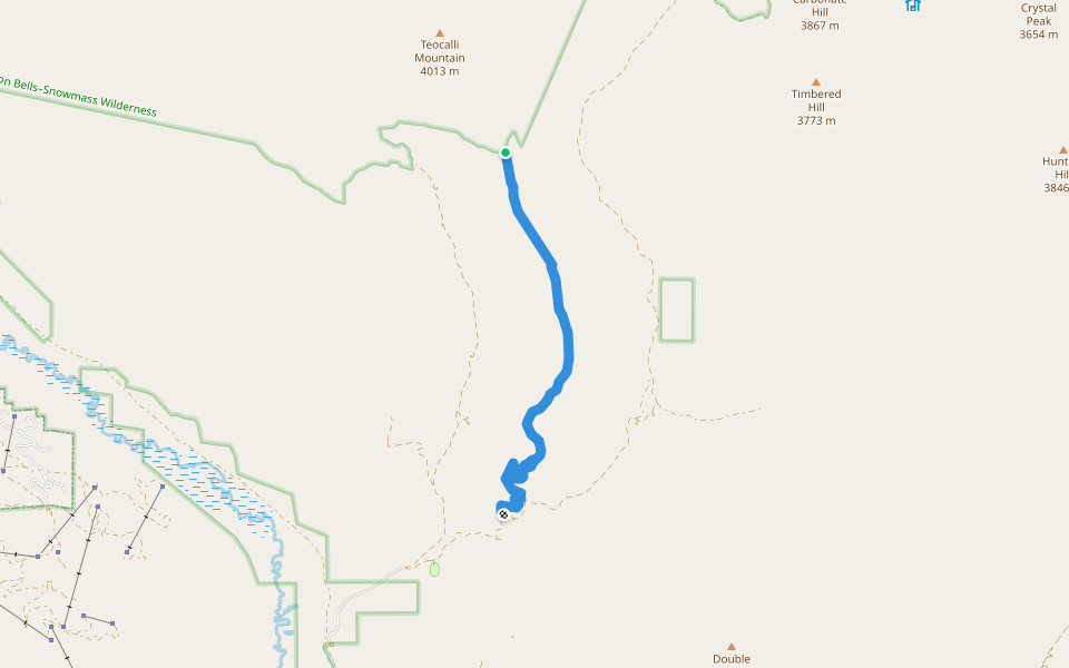Teocalli Ridge Trail 557 walking route map in Crested Butte