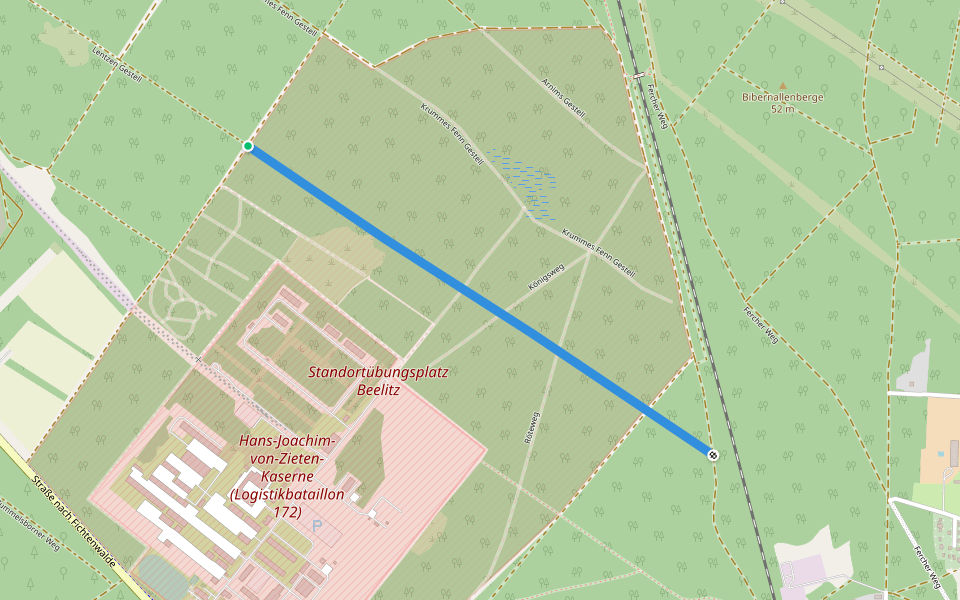 Lentzen Gestell walking route map in Beelitz