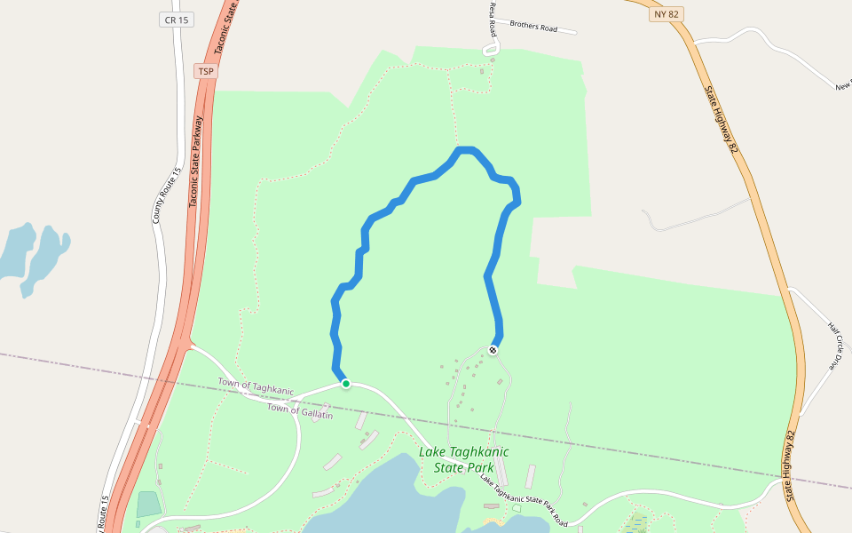 Campground Loop (Green) walking route map in Ancram