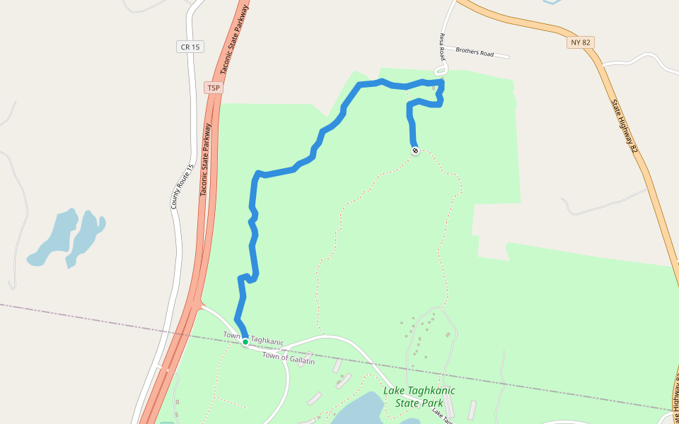 Reesa Farm (Green) walking route map in Ancram