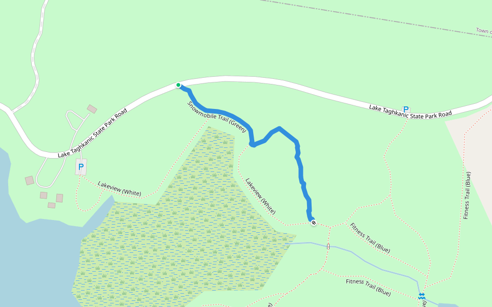Snowmobile Trail (Green) walking route map in Ancram